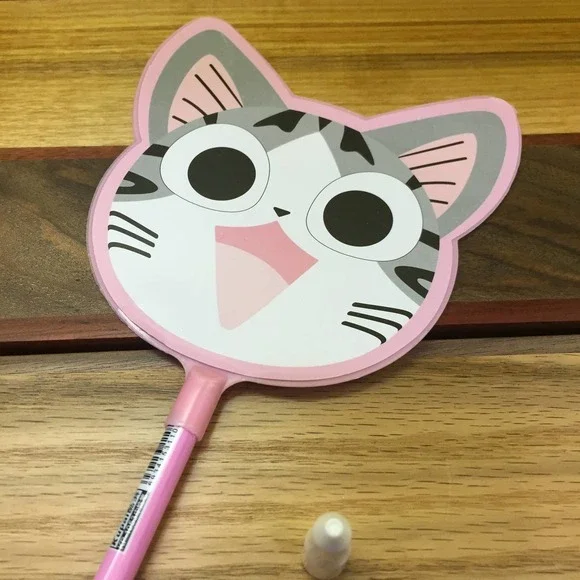 Pink Cat Fan Writing Pen - Picture 2 of 5